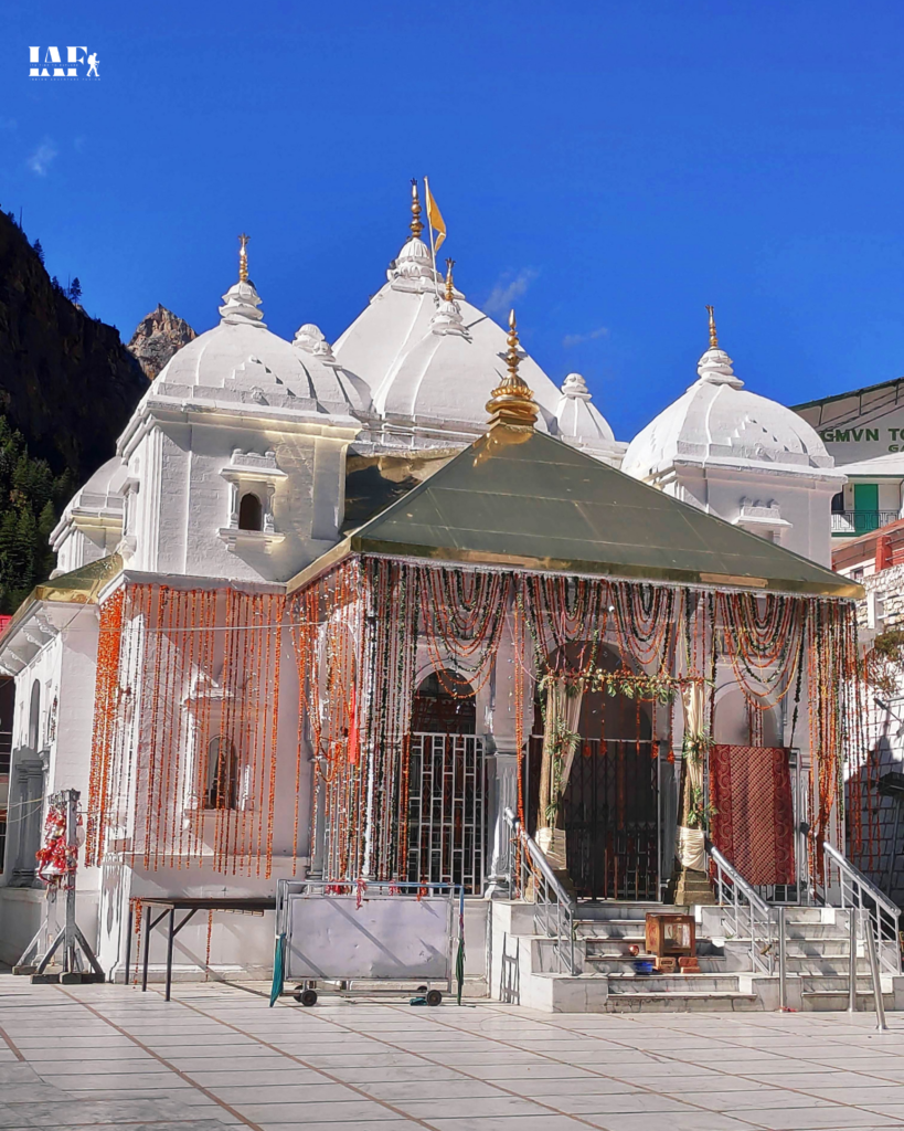 Gangotri Temple decorated with flowers in Uttarkashi, Uttarakhand